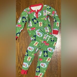 The Beaufort Bonnet Company Size 3 Christmas Green Pajama Set.